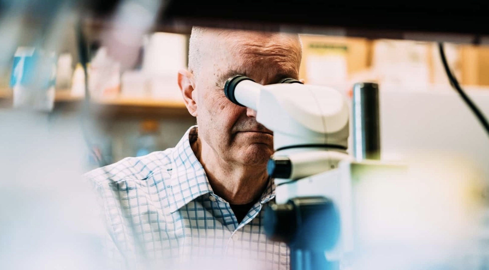 Dr. Leonard Guarente in his MIT lab